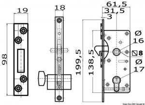 Serratura tipo Yale esterna 16/38 mm sporgente